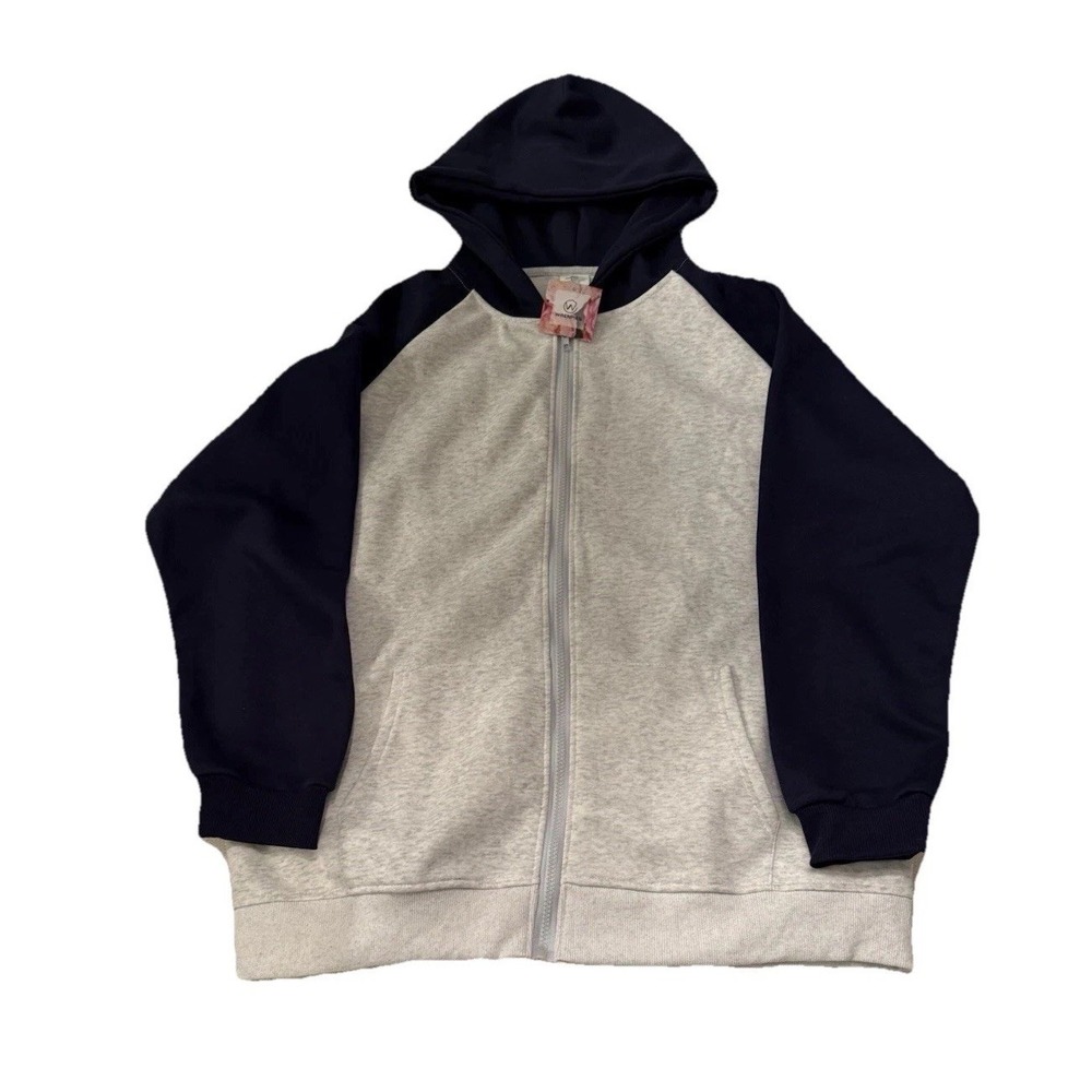 Hoodie gray and blue zip up XL Wrenpies